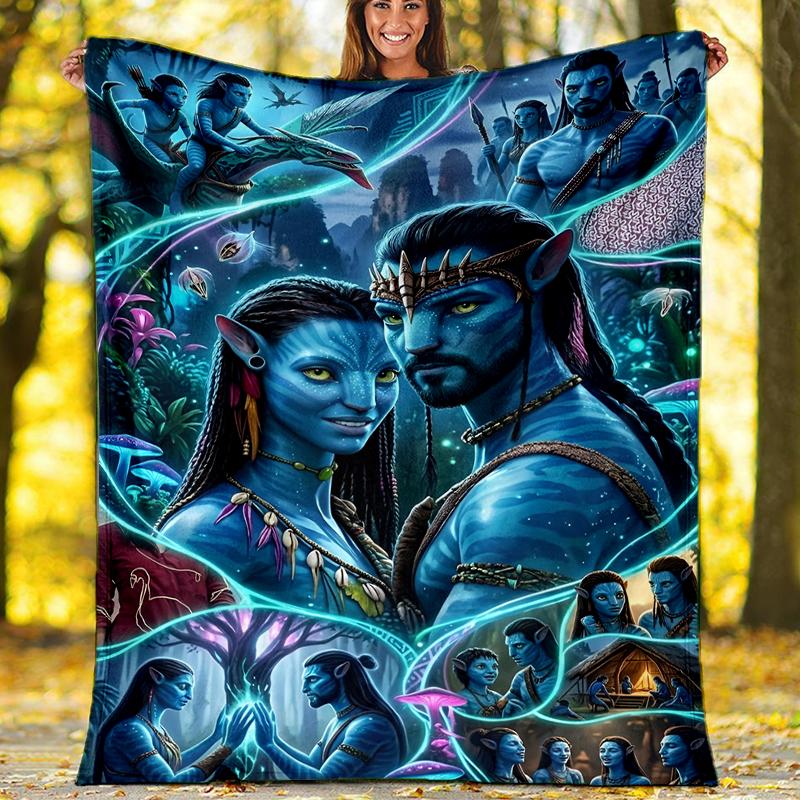 Avatar-Thema bedruckte Decke Perfekt für Sofa Bett Reisen Außenbereich Maschinenwaschbar Gemütlich Langlebig