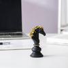 Small International Chess Resin Ornament - Desktop Decor with King, Queen & Horse Pieces