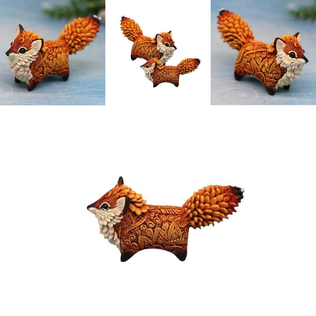 Fuchs Tier Handwerk Harz Statue Heim-/Bürodekoration