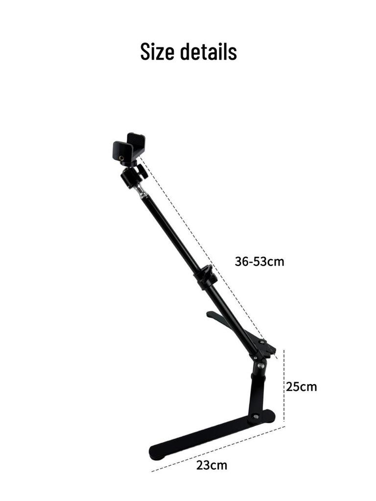 Adjustable Multi-Functional Fill Light & Phone Holder for Live Broadcast & Overhead Shooting