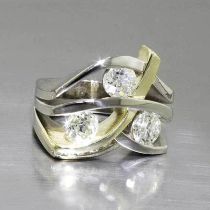 Exquisite Silver Color Inlaid with White Zircon Rings Fashion Delicate Party Engagement Wedding Rings for Women
