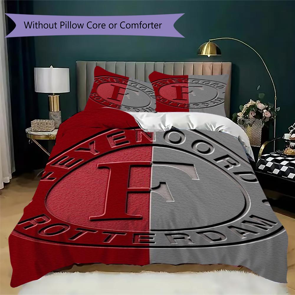 Feyenoord Pattern Bedding Uilt Set Uilt Cover Pillowcase Home Decoration Birthday Gift (1 * Duvet Cover + 2 * Pillowcase  Without Core)54