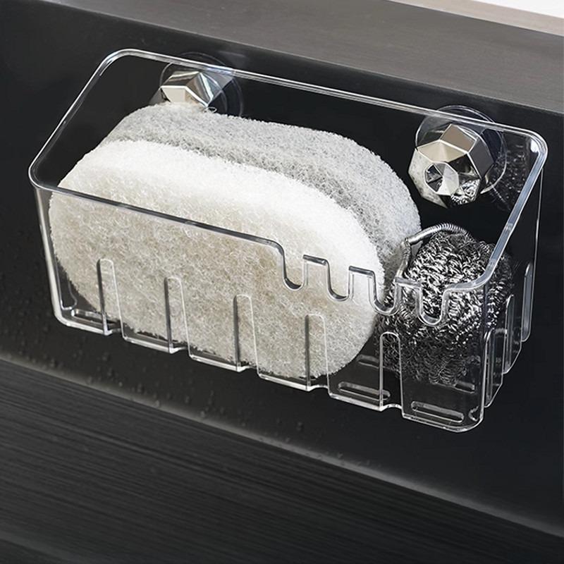 Built-in Kitchen Sink Rack, Suction Cup, Draining Basket, Wall-mounted Sink, Narrow-edge Storage, Draining Rack