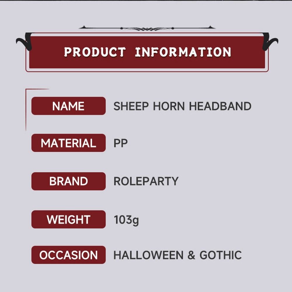 Cosplay Photo Props Halloween Sheep Horns Headband Cosplay Headband  Men