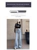 Women's High-Waisted Light Blue Wide-Leg Jeans - Spring/Autumn 2025, Slimming Loose Straight-Leg Floor-Length Pants