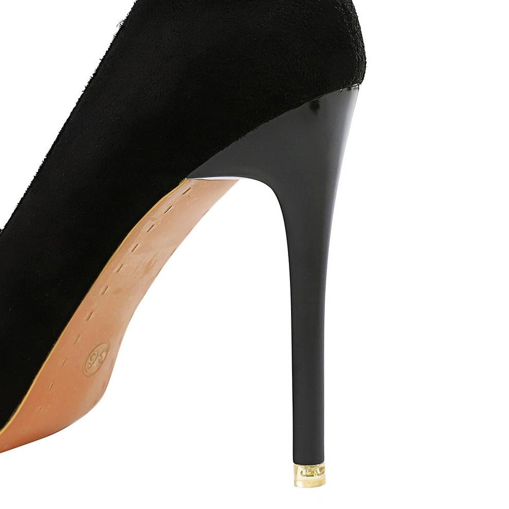 Fashion Rhinestone Bowknot Woman Pumps Suede High Heels Sexy Party Shoes Pointed Stilettos Women Heels Luxury Pumps Large Size 42 43