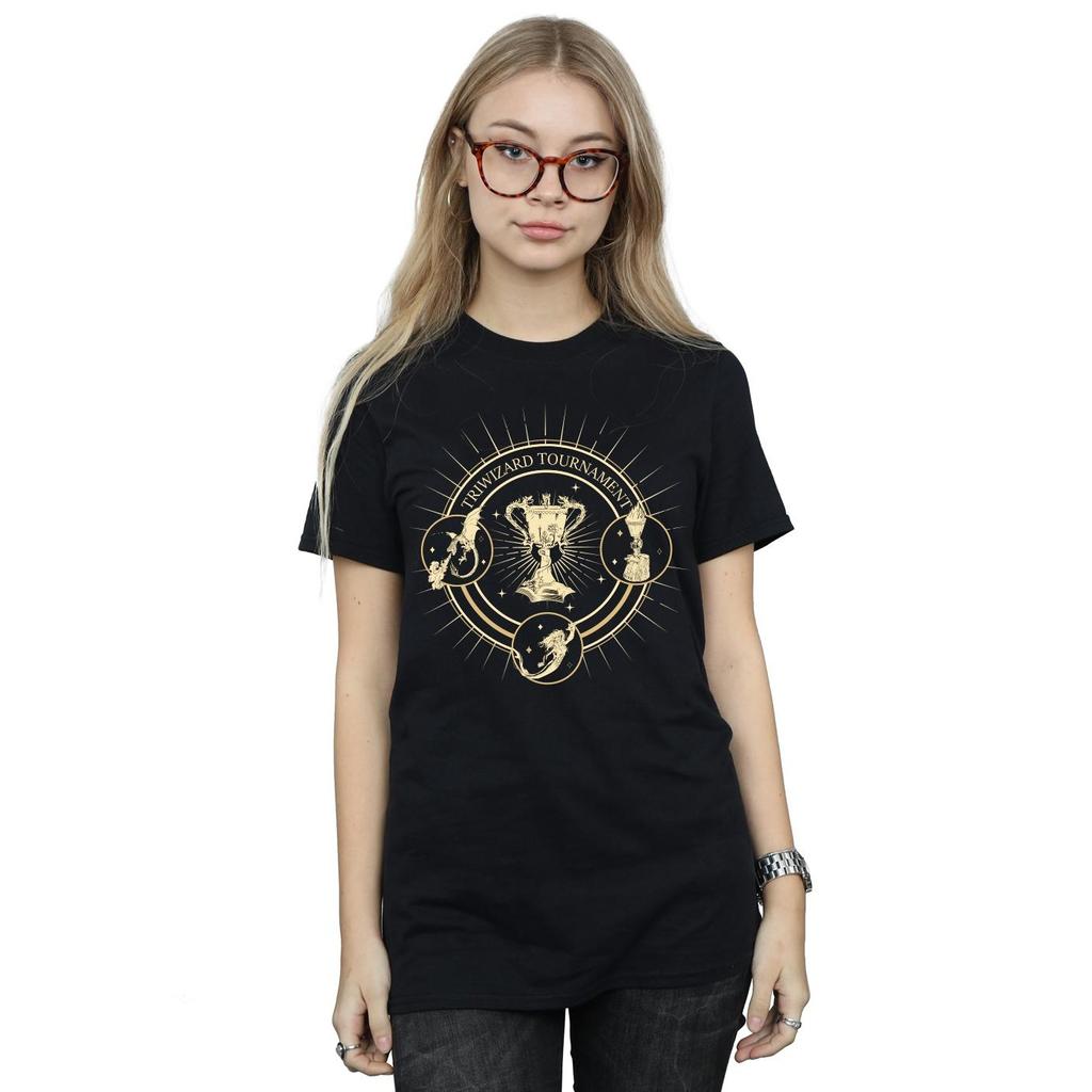 Harry Potter Womens/Ladies Triwizard Seal Cotton Boyfriend T-Shirt