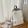 Schoolbag Backpack Simple Alphabet School Bag New Backpack Campus Versatile Large Capacity High School College Student Commuter