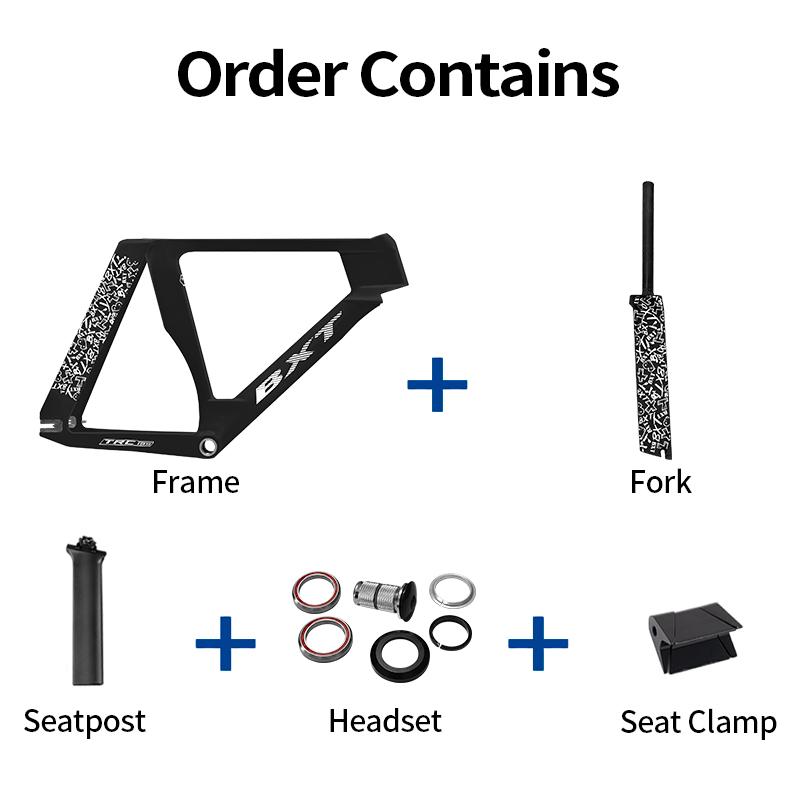 BXT Nuovo Telaio Pista in Carbonio Bici Pista Scatto Fisso Telaio in Fibra di Carbonio TRC-195 Set Telaio Pista Monomarcia 700Cx28C