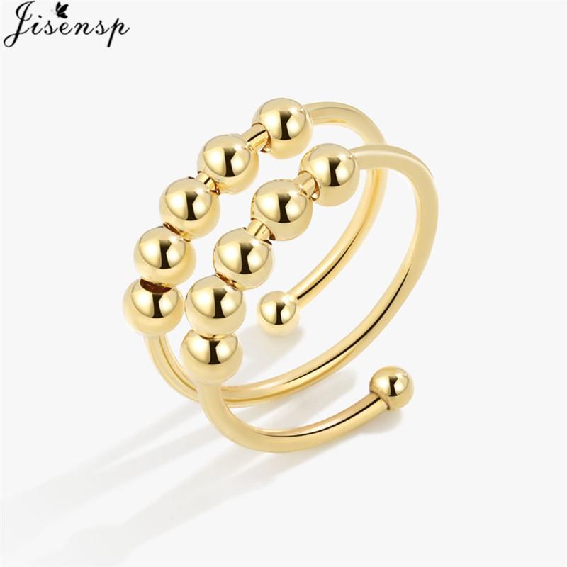 

Роскошное кольцо от тревоги, кольцо-спиннер для женщин, кольцо на палец с кристаллами в виде цветка, бабочки, животного, вращающееся, антистресс, свадебное украшение resizable