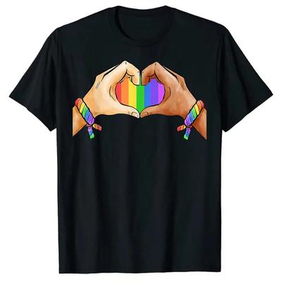 Ubrania na Paradę Równości T-shirt z Tęczową Flagą LGBT Sercem Jedności Miłość Jedność Graficzny Napis Koszulki Lgbtq Estetyczne Ubrania HuUnisex Prawa