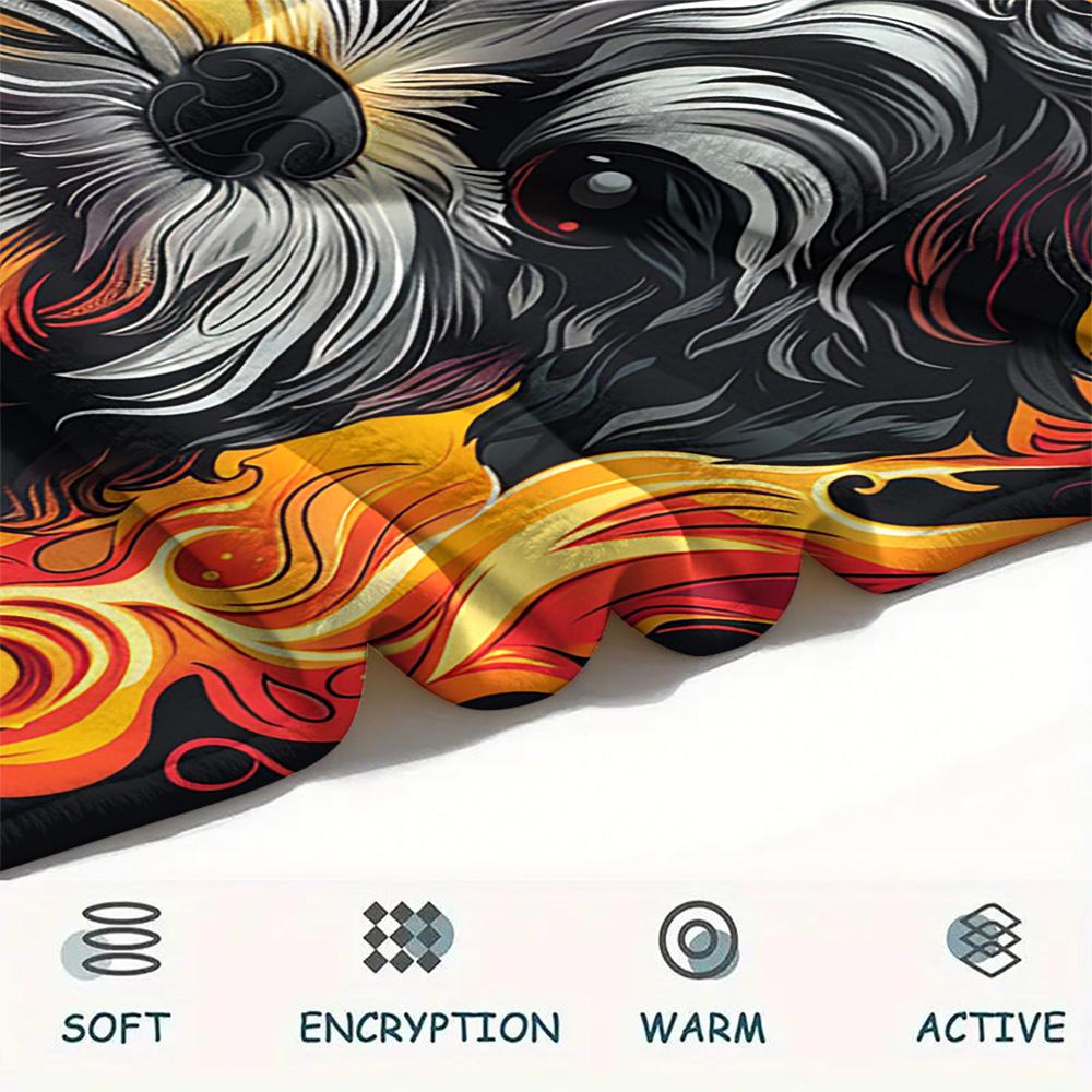 Koc Flanelowy z Nadrukiem Psów, Wysokiej Jakości, Wygodny na Wszystkie Pory Roku, Wystrój Domu, Ciepło i Komfort, Idealny na Prezenty Świąteczne