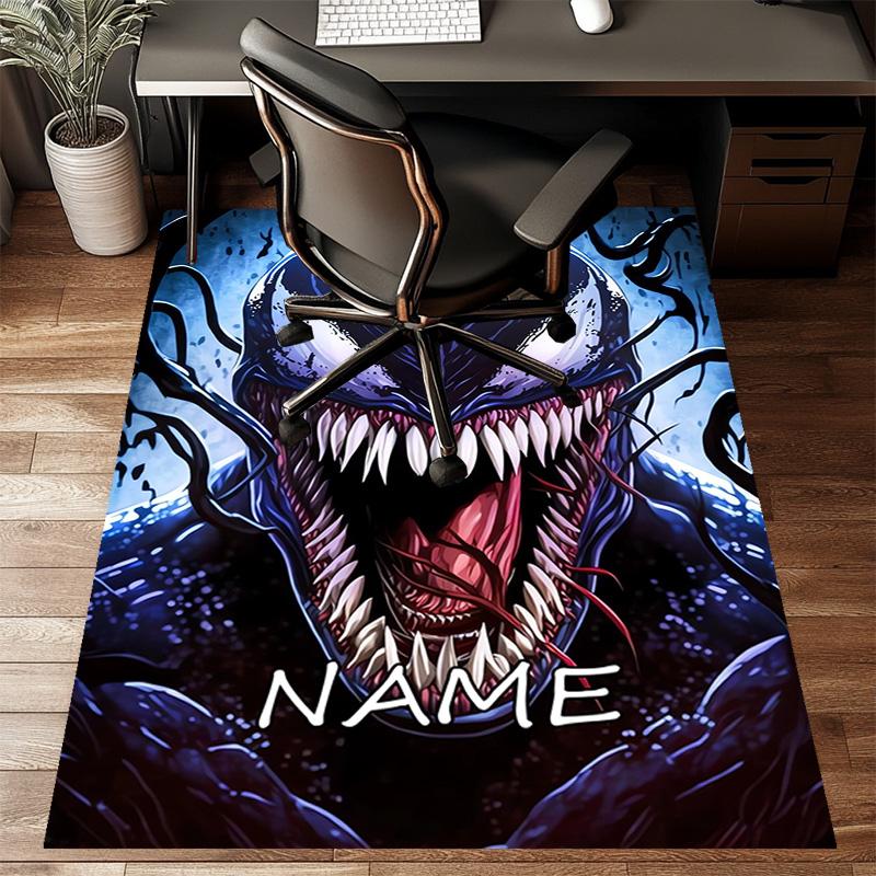 Custom Venom Mat Personalized Name, Polyester Washable Indoor Entryway Rug, Gift for Christmas, Easter, Thanksgiving Day