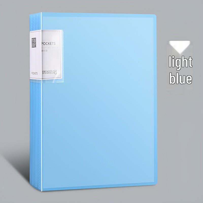 Morandi A4 Transparent Multi-Layer File Folder with Insert Pages and Buckle Closure