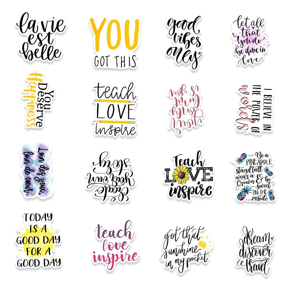 100 English Phrases Graffiti Stickers Laptop Mobile Phone Computer Water Cup Decoration Stickers