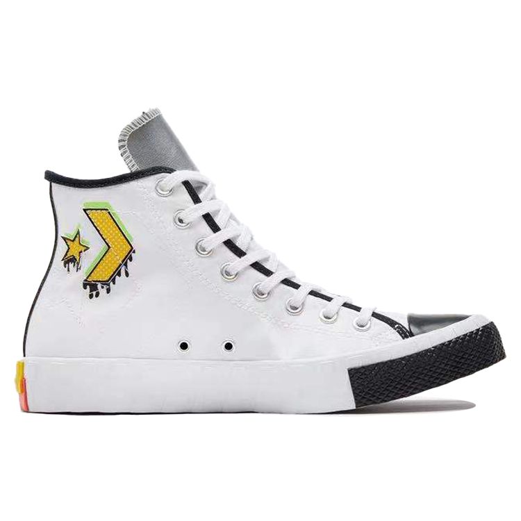 Converse Pop Art Unt1tl3d High Top Canvas Sneakers Unisex Sneakers White Black Yellow 171734C