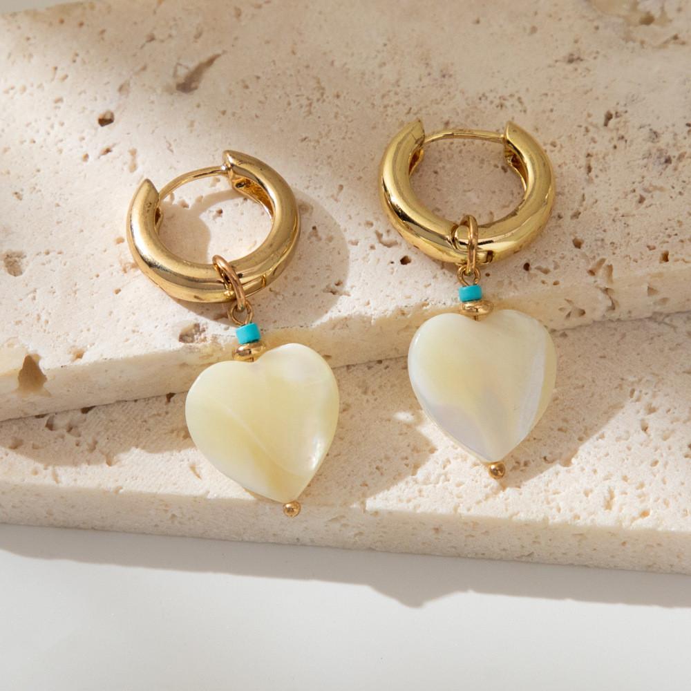 Earrings Retro Heartshaped For Women Elegant Geometric Design Copper