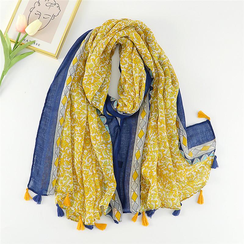 Soft Thin Scarf Viscose Women Bohemian Design Print Shawls Wrap Female Geometric Blanket Long Bufandas Muslim Stole  Fashion