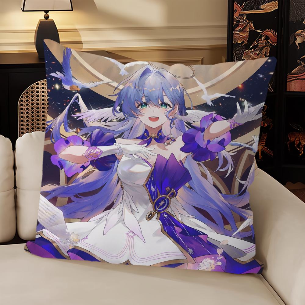 Game Honkai Star Rail Robin Pillow Case Sofa Living Room Bedroom Headboard Backrest Cushion Square Cushion Nap Time