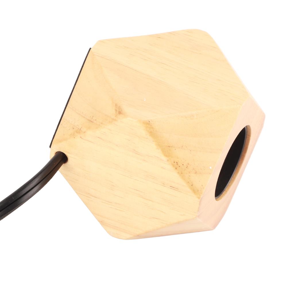 Wooden Diamond Lamp Base E26 Socket Modern Small Wood Table Lamp Base for Home Decor