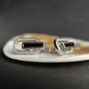 Silver Earrings with Natural Cubic Zirconia, Onyx (2199298)