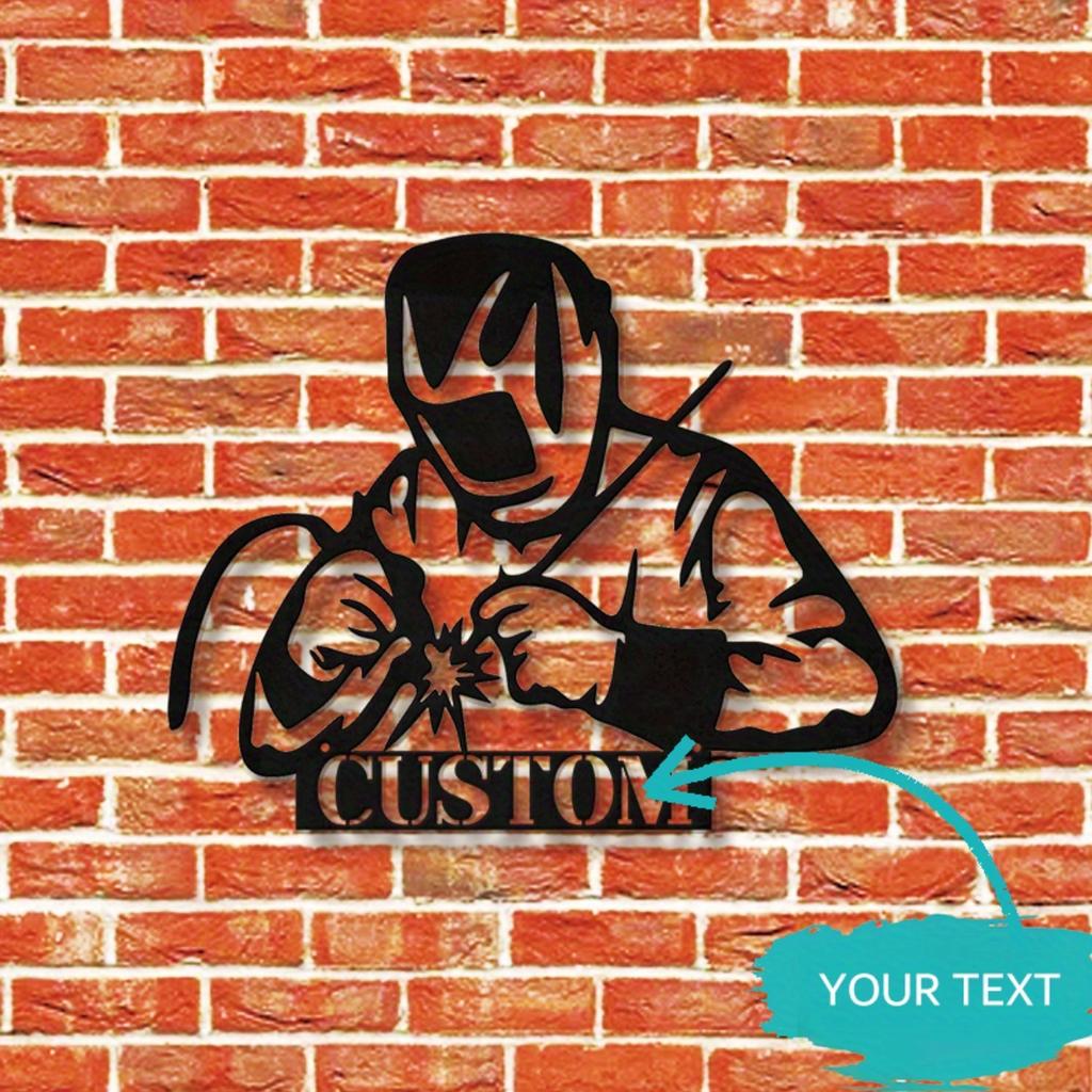 Custom Personalized Iron Welding Sign, Distinctive Welder Silhouette for Workshop Decor