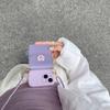 Korean Simple Cute  Puppy Purple Case With Leather Bag Rope For iPhone 13 15 14 16 Pro Max 13 15 14 16 Pro Shockproof Back Cover