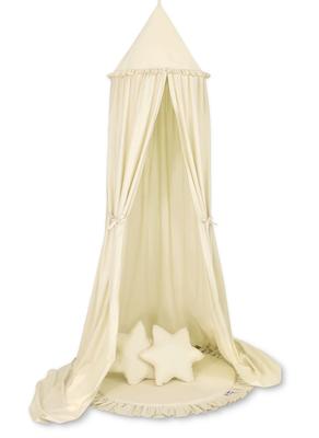 Set: Hanging Canopy for a Children's Room, Mat with Ruffles, Pillows - Cream