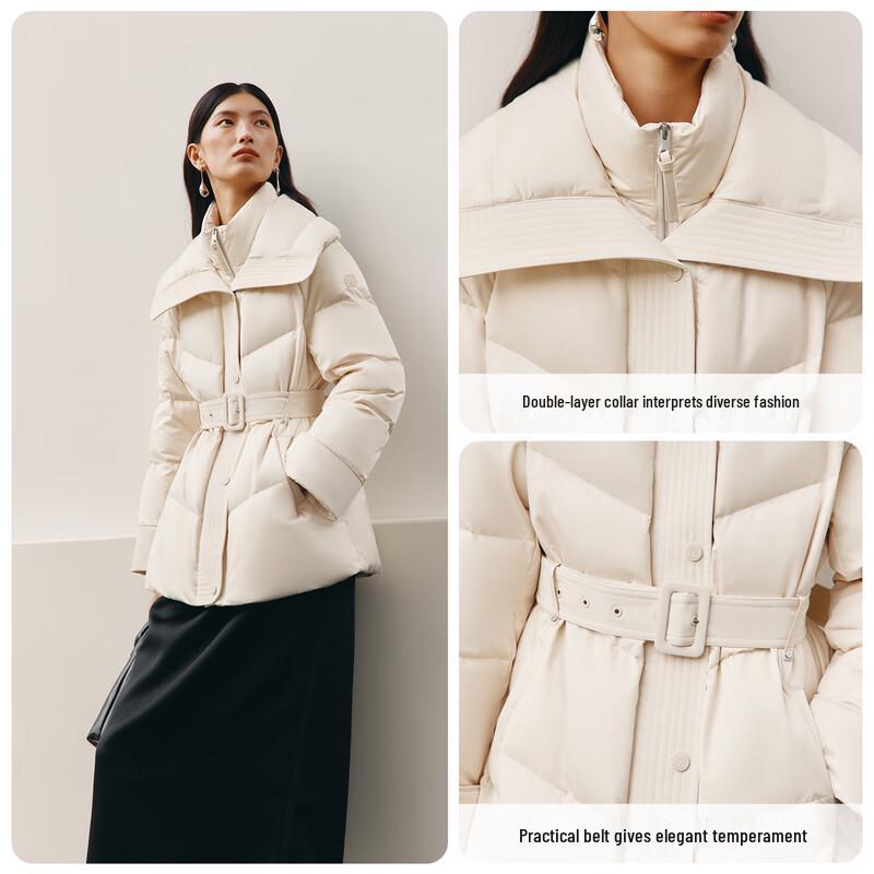 Women's Elegant Short 90% Goose Down Puffer Jacket