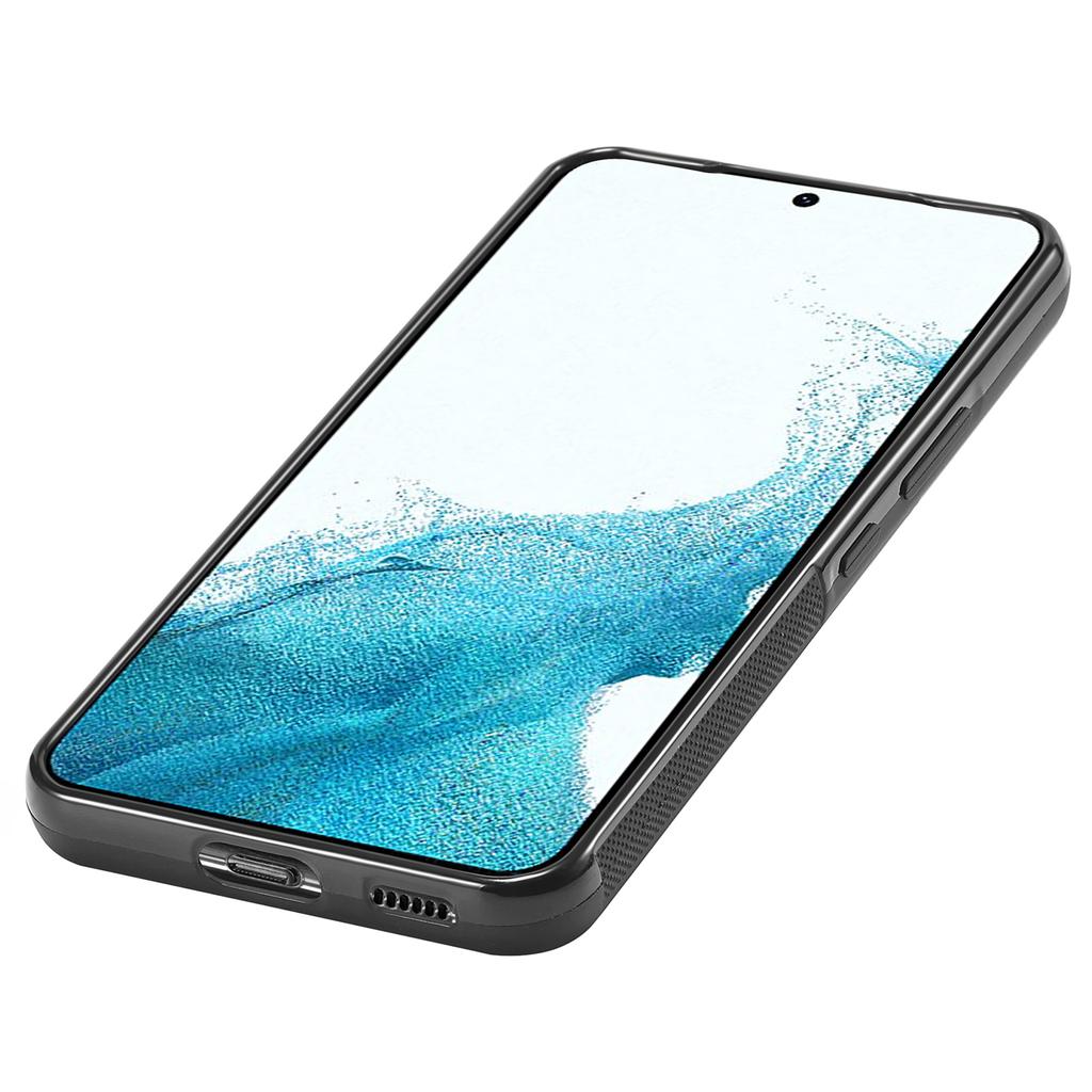 LC.IMEEKE Protective Case for Samsung Galaxy S22 5G,Carbon Fiber Texture Leather Coated TPU+EVA Phone Case