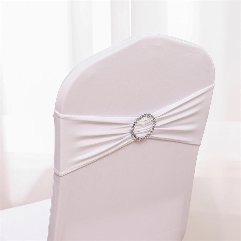 1Pcs Elegant Elastic Chair Back with Floral Bow Universal Chair Cover Buckle Sashes Chair Strap for Wedding Party Decor