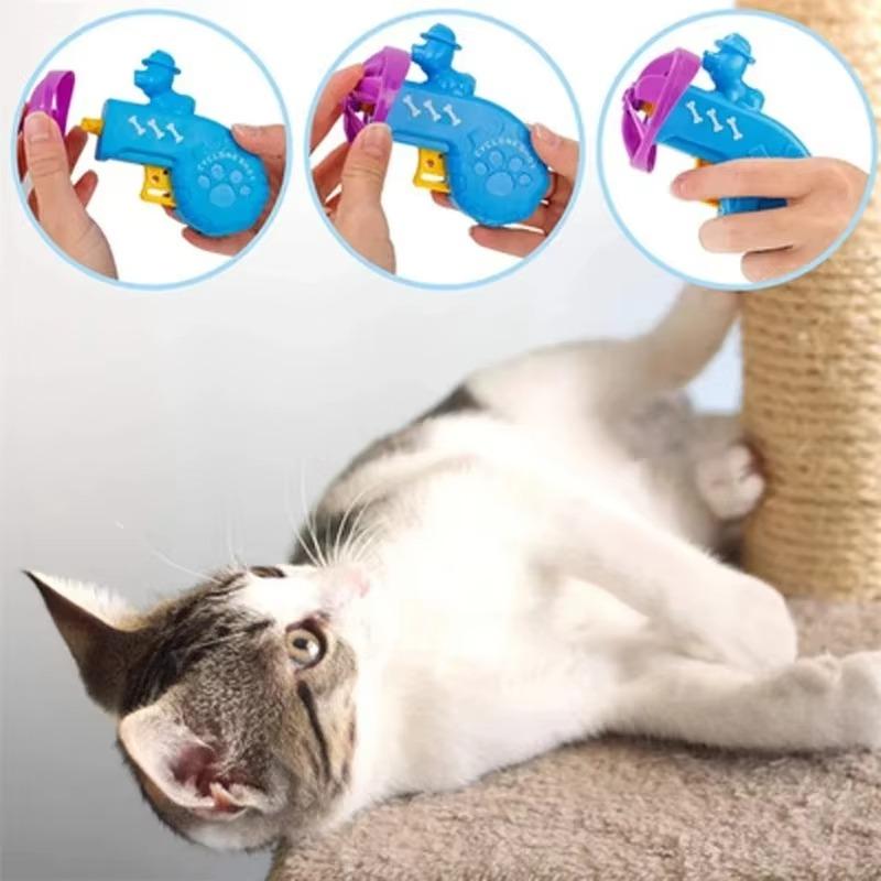 Cat Interactive Toy Fun And Interactive Durable Cat Toy For Play And Fetch Flying Disc Gun Cat Exercise Toy Highly Recommended