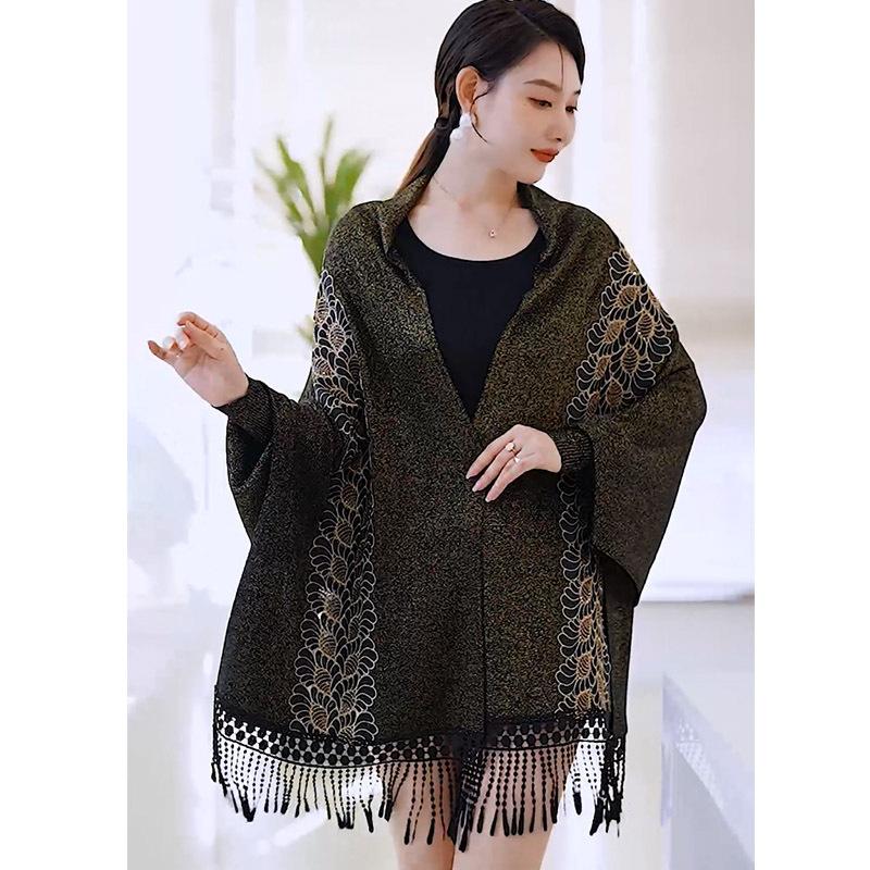 

Весенняя шерстяная шаль Cheongsam Свадебная счастливая свекровь Мать на улице с накидкой 135-175CM чёрный