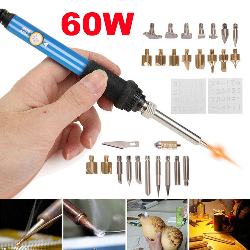 

Набор паяльных пистолетов для пирографии, дровяная горелка, паяльный инструмент «сделай сам», 60 Вт 60W & EU Plug