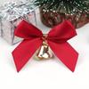 10Pcs Delicate Bowknot Bells Christmas Gift Bows with Small Bells DIY Bows Craft Christmas Tree Decoration Christmas Bow Tie