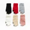 Cross Layer Gloves with Thick Velvet and Jacquard Knitting for Warmth Winter Cycling and Skiing Gloves