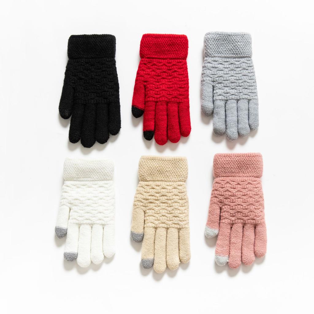 Cross Layer Gloves with Thick Velvet and Jacquard Knitting for Warmth Winter Cycling and Skiing Gloves