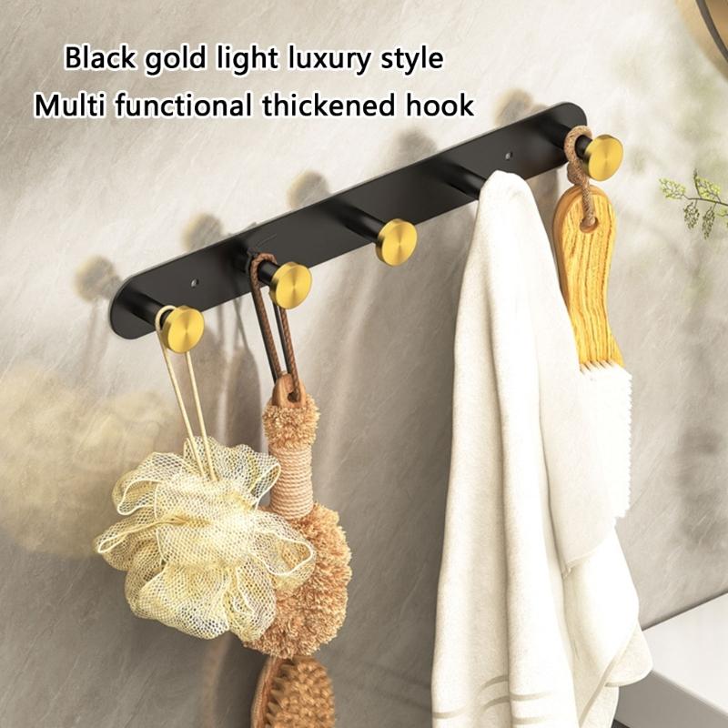 Modern Wall Mounted Coat Rack Rustproof Multiple Hooks Practical Metal Hanger For Bathroom Kitchen Living Room