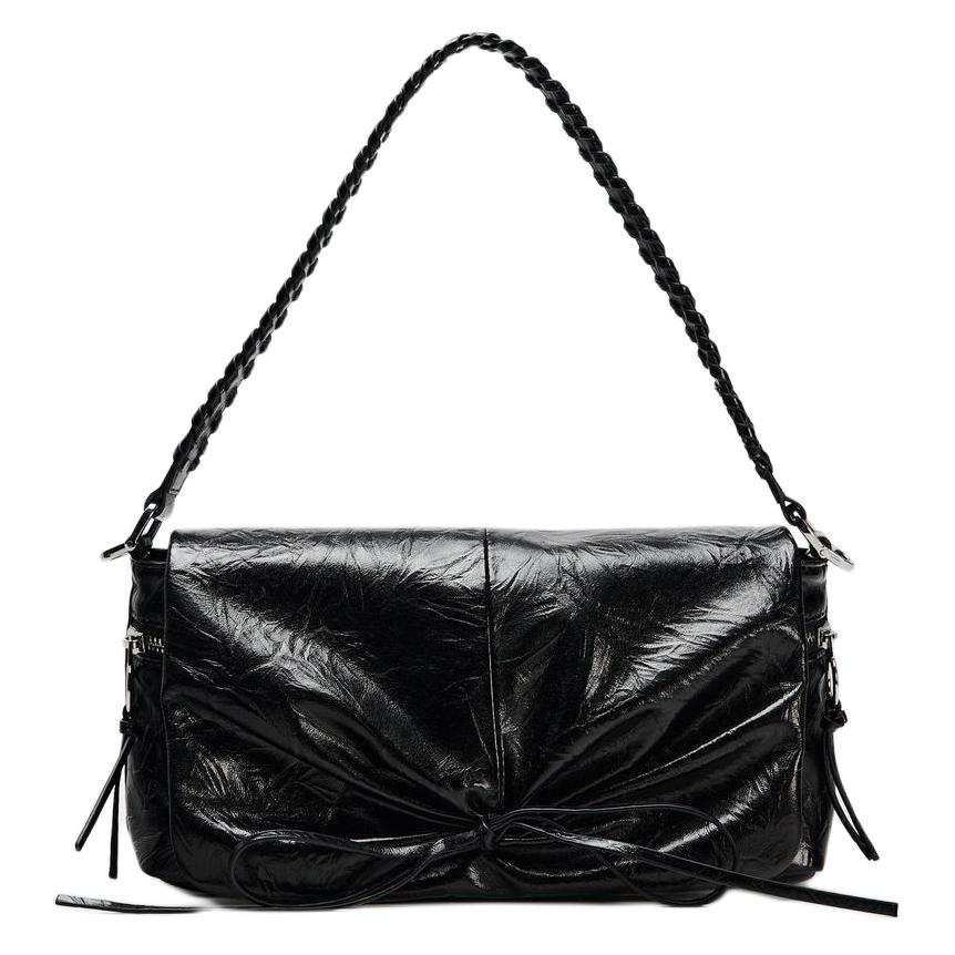 New ZARA PU Shoulder Bag Small Women's Black 16835410-35