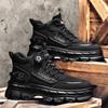Mens High Top Boots 2026 Autumn New Thick Sole Leather Retro Style Work Boots Comfort Wear-resistant Outdoor Casual Ankle Boots