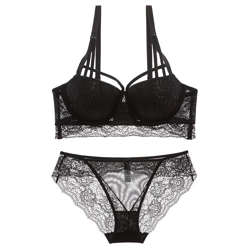 Sexy Lace Underwear Gathers the Upper Support and Adjusts the Upper Thin and Lower Thick Bra.