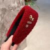 High-End Women's Red Pony Hair Felt Wide Brim Headband - Trendy, Elegant Hair Accessory