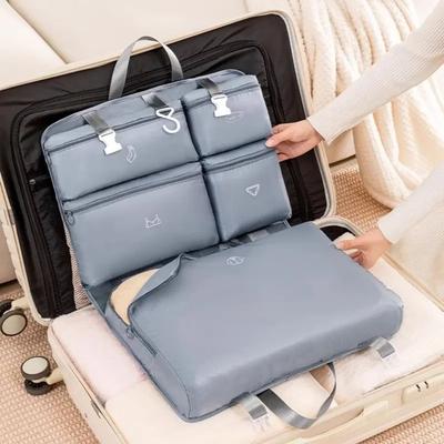 Pochette Organisateur de Bagages Suspendu Portable Pliable Anti-poussière Sac de Voyage Organisateur Lavable Grande Capacité Cubes de Rangement Vacances
