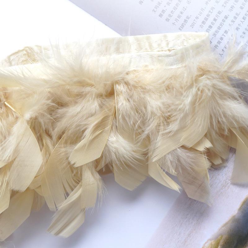 Encrypted Turkey Feather Fire Piece Feather Cloth Edge Skirt Lace Feather Lamp Diy Dance Clothes Accessories Decorative Materials
