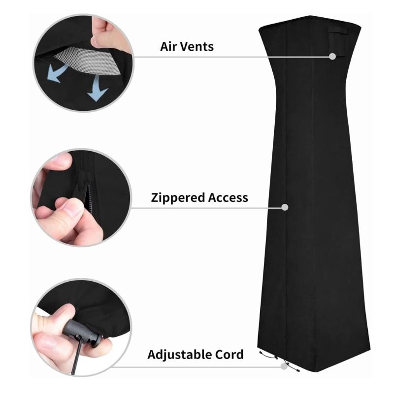 Weather Resistant Outdoor Heater Cover Protects Against Sun Rain Snow and Dust for Garden Patio Pyramid Torch Home Use