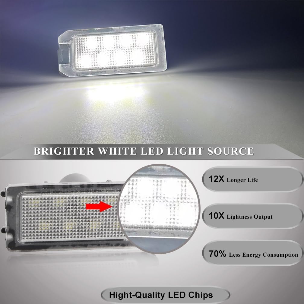 White LED Grand Cherokee License Plate Light Assembly for Jeep Grand Cherokee WK2 2014-2020, 2014 2015 2016 2017 Compass Patriot Dodge Viper Rear