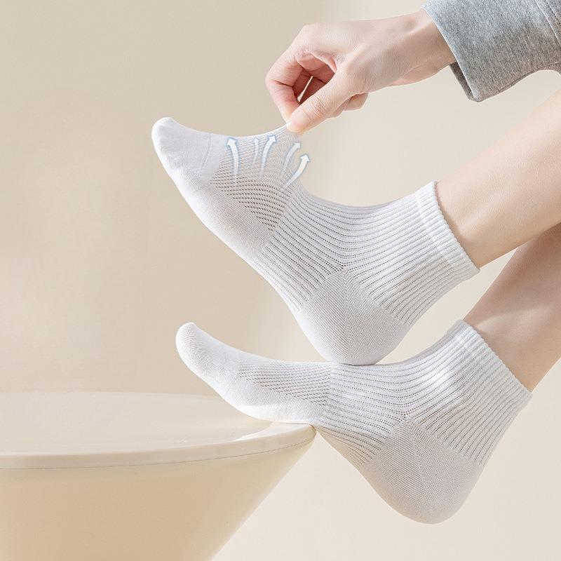Short Socks, Pure Cotton Women's Spring and Summer Thin Right-angle Socks, Women's Boneless Anti-roll Boat Socks, Sports Women's Socks