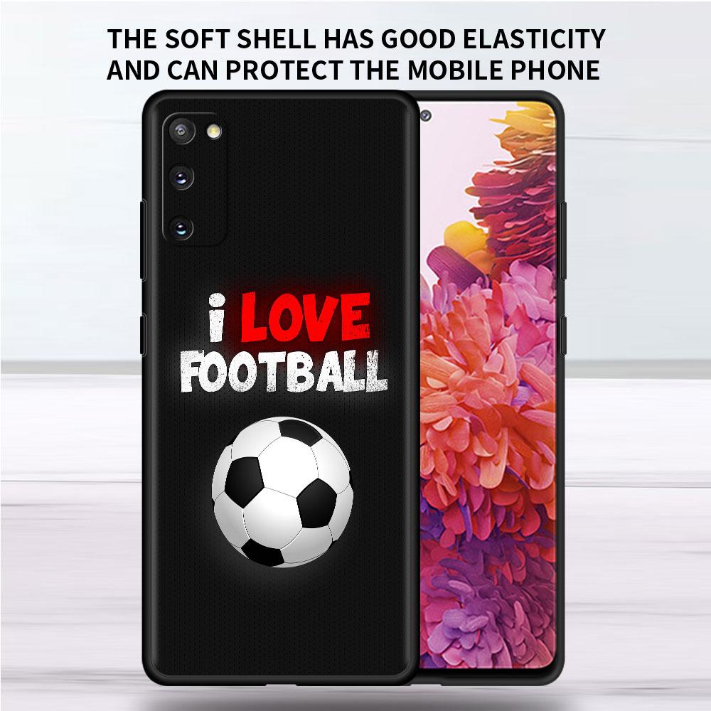 Custodia Morbida Per Samsung Galaxy Note 20 Ultra 10 Plus Lite A50 A70 A20 A40 A20e 9 8 A60 A10e Funda Cover per Telefono I Love Football Capa