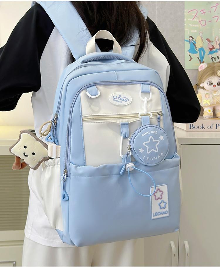 Schoolbag New College Style Cute School Bag Junior High School Student High School Student Lightweight Backpack Girl Large Capacity Backpack