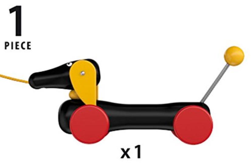 BRIO Douche Pull Toy [Dog Toy] for Ages 1 and Up (Pull Cart, Wooden, Educational Toy) 30332